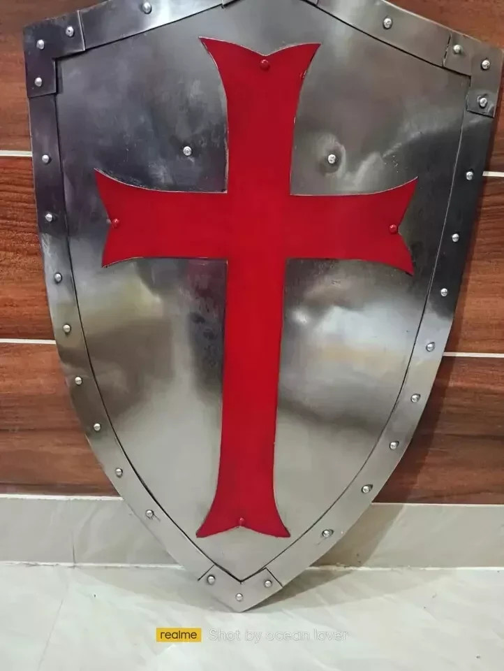 Knight Medieval shield Fully Functional Red Cross Warrior Templar Shield