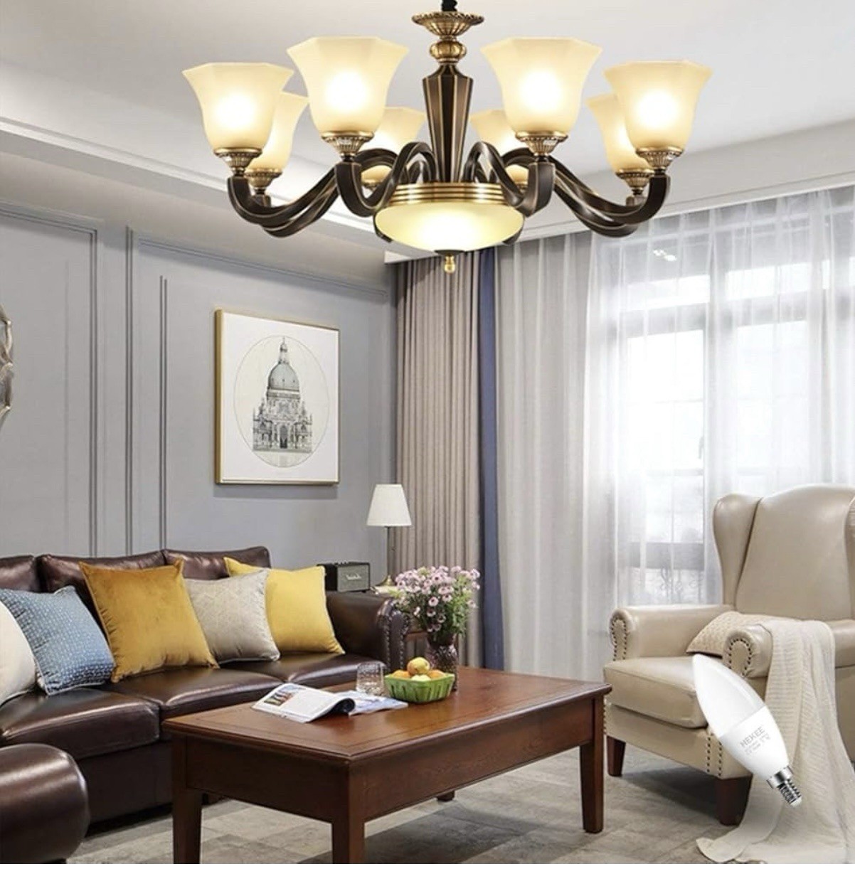 10 Pack E12 B11 LED Color Changing Candle Light Bulbs,450 Lumen, 5Watt