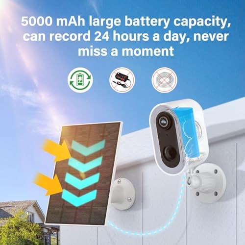 Solar Security Cameras System Wireless Outdoor with Solar 2-Camera System Kit