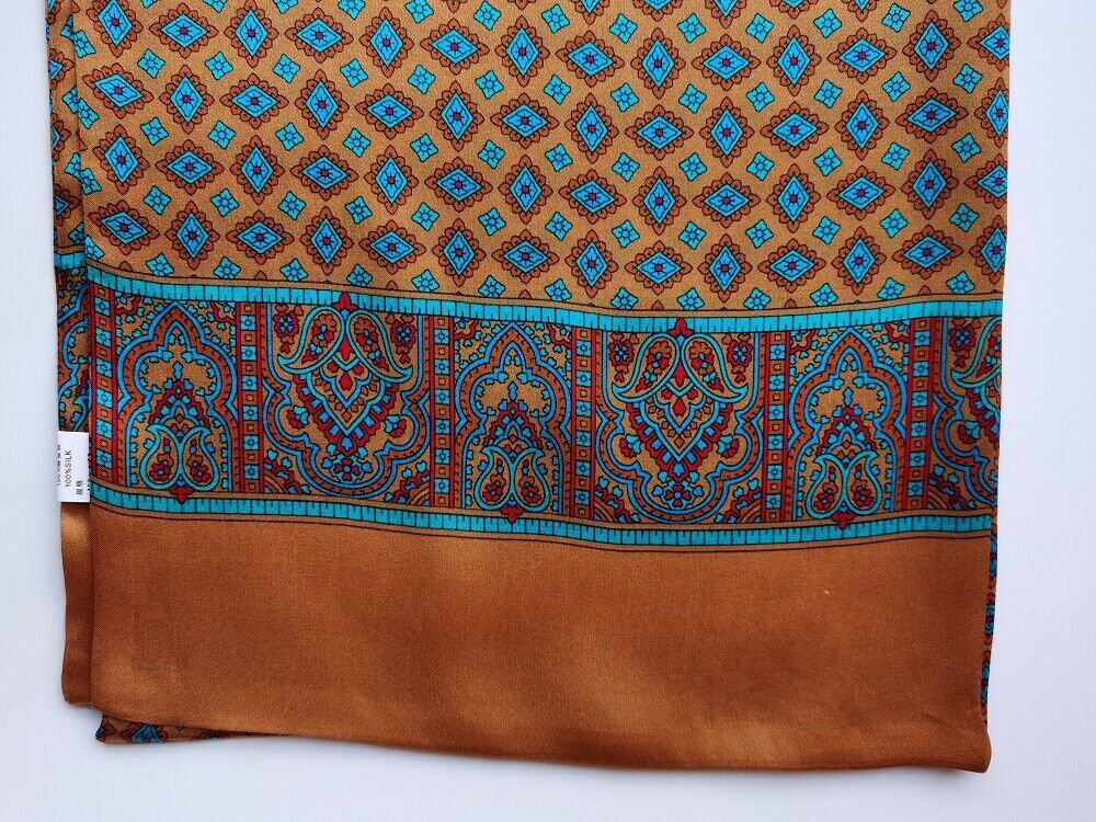 Men's 100 Pure Silk Scarf Neckerchief Long Double Layer Cravat Business Casual