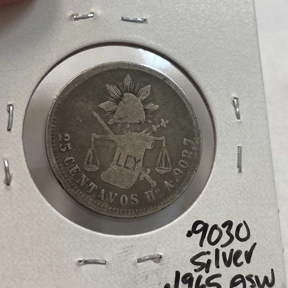 1881 Mexico 25 centavos