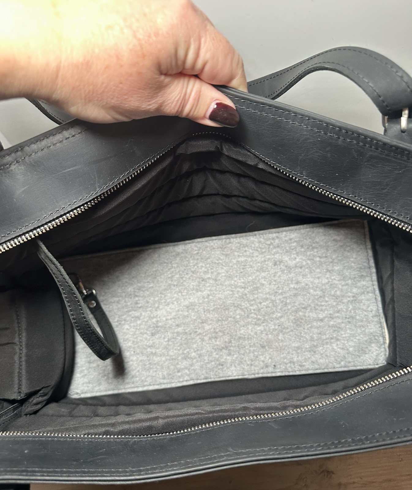 Pikore Large Black Leather Cat Carrier Tote Travel