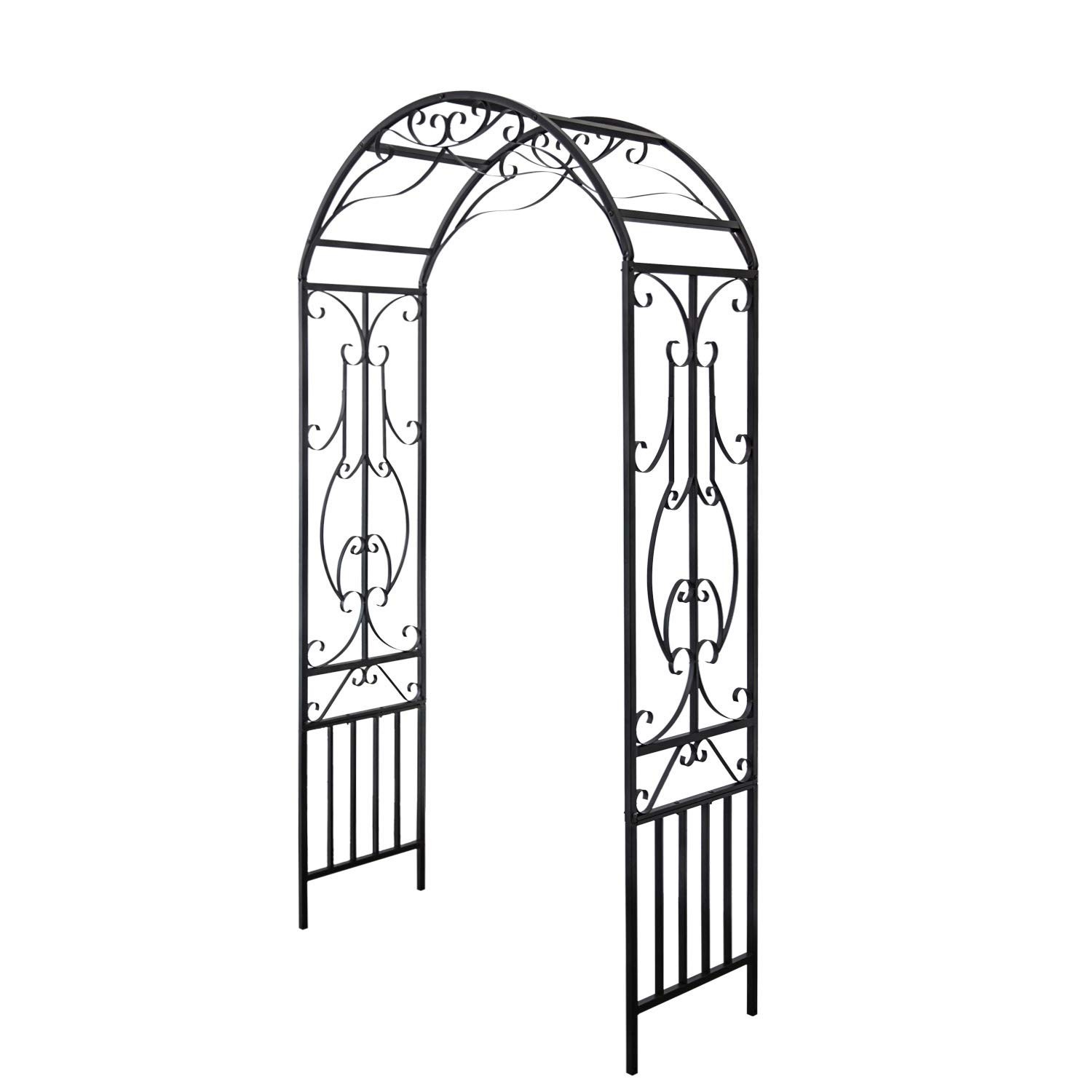 Garden Arch Trellis Outdoor Metal Arbor for Climbing Vines, Lawn and Backyard