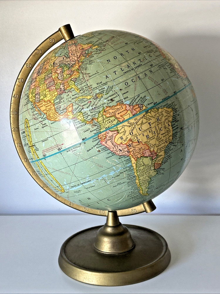 Cram Co. 9" Terrestrial Globe Desktop Tabletop Vintage