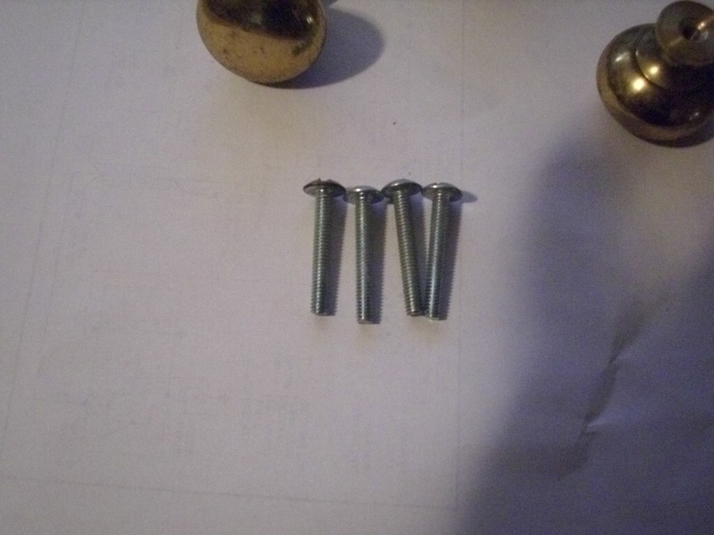 VINTAGE SOLID BRASS ROUND DOOR DRAWER PULLS KNOBS WITH SCREWS
