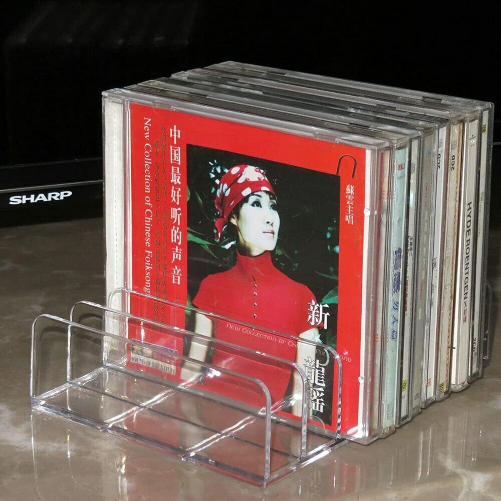 DVD - Clear Acrylic - Stackable DVD and CD Holder, CD Display Rack CD Organizer