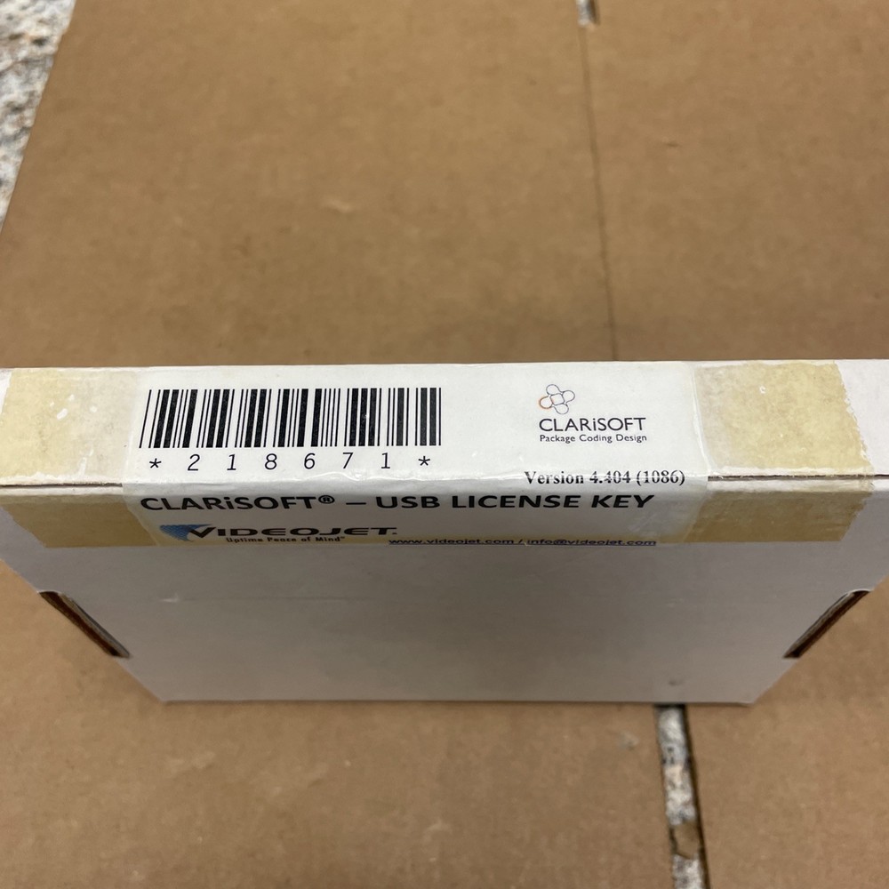 CLARISOFT VIDEOJET 218671 GENERIC IMAGE DESIGN SOFTWARE USB LICENSE KEY