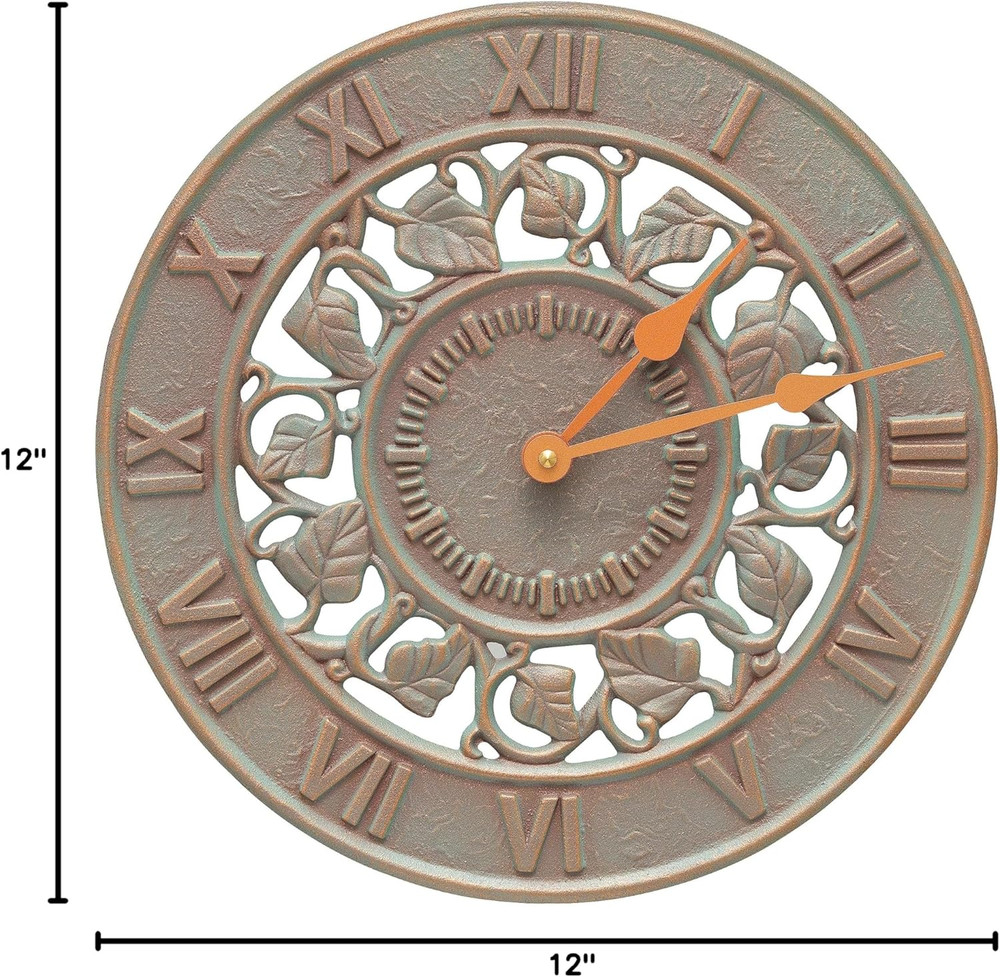 Whitehall 01281 Ivy Silhouette Clock, Copper Verdigris