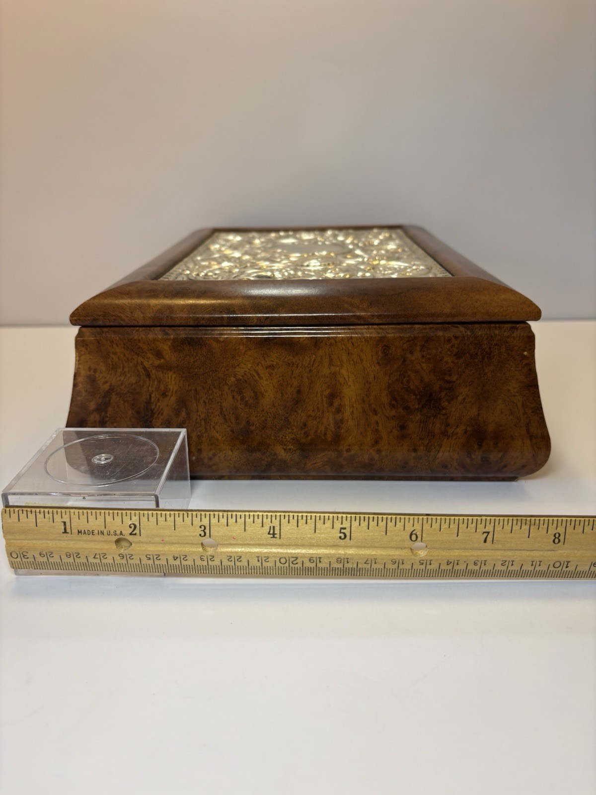 Sterling Silver & Wood Vintage Tea Storage Box Hand Made In Italy Art Collection