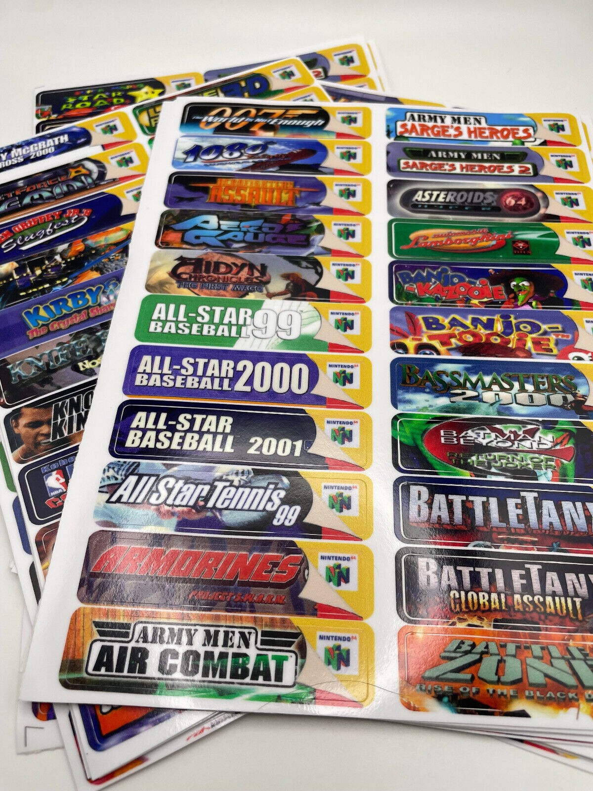 N64 Top End Labels For All 296 US Game Stickers + 215 Extras-Homeb. & Variants
