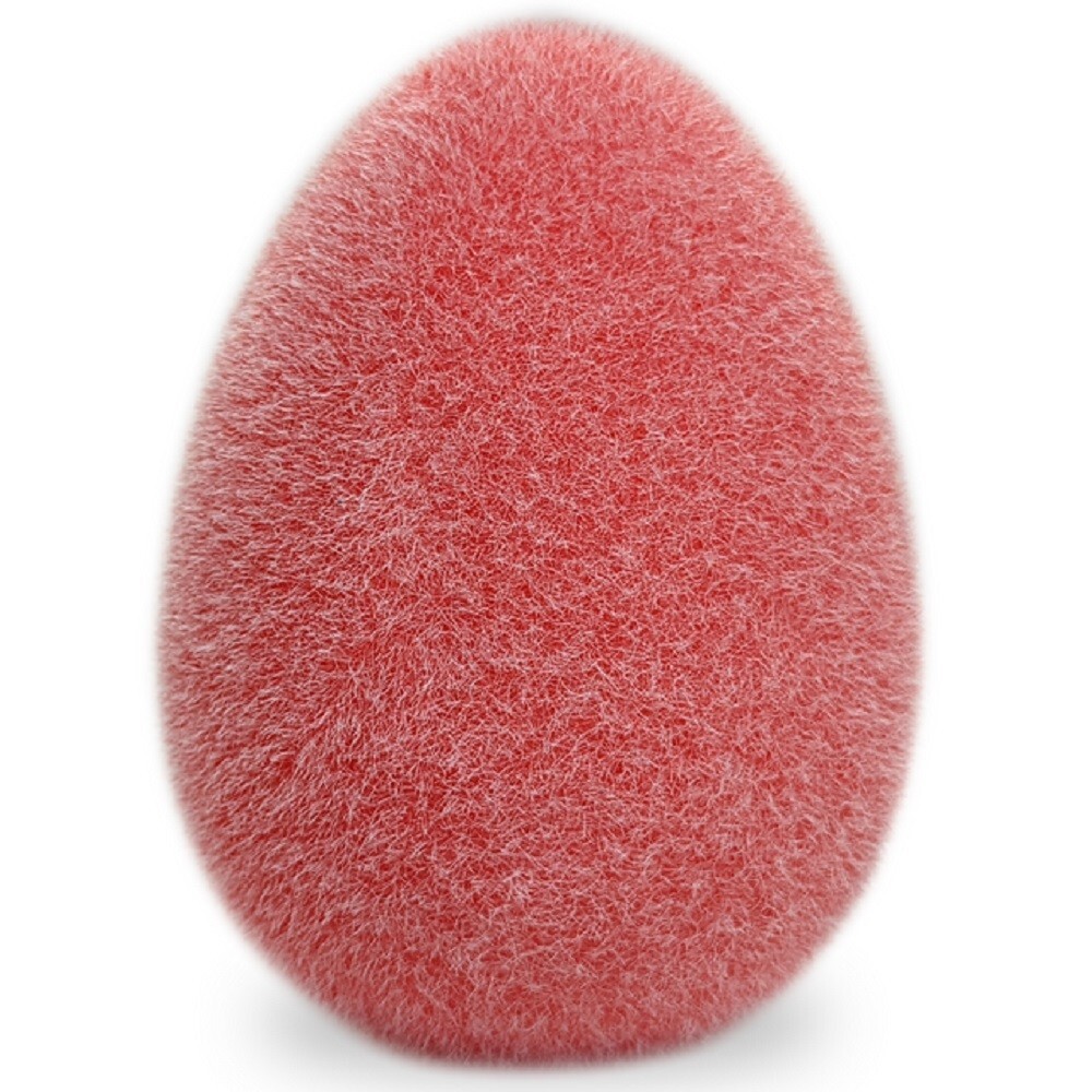 6.5" Flocked Egg, Pink