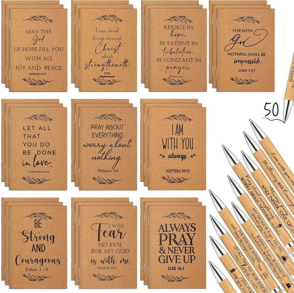 100 Assorted Christian Gift Journals & Pens - Perfect for Sharing & Reflection