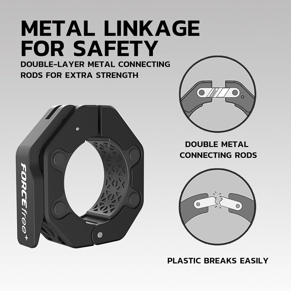 Quick Release Olympic Barbell Collars 2" (Pair) - Non-Slip Weightlifting Barbell