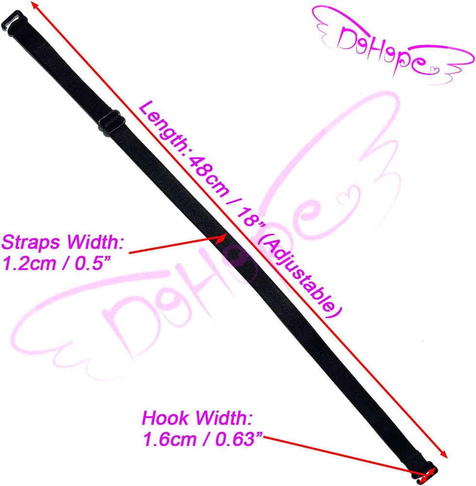 Shoulder Bra Straps Replacement 12Mm 15Mm 18Mm Width Elastic Adjustable Removabl