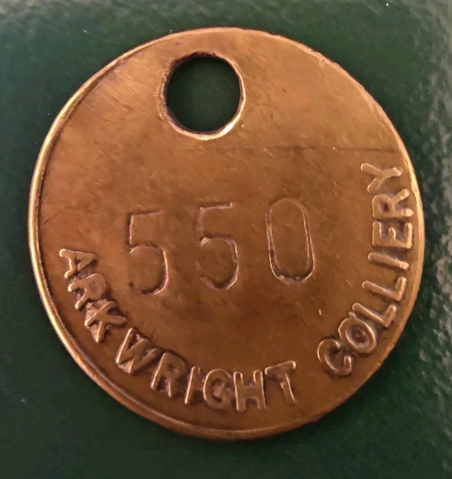 ARKWRIGHT COLLIERY TOKEN / COLLIERY PIT CHECK - marked ARKWRIGHT COLLIERY 550