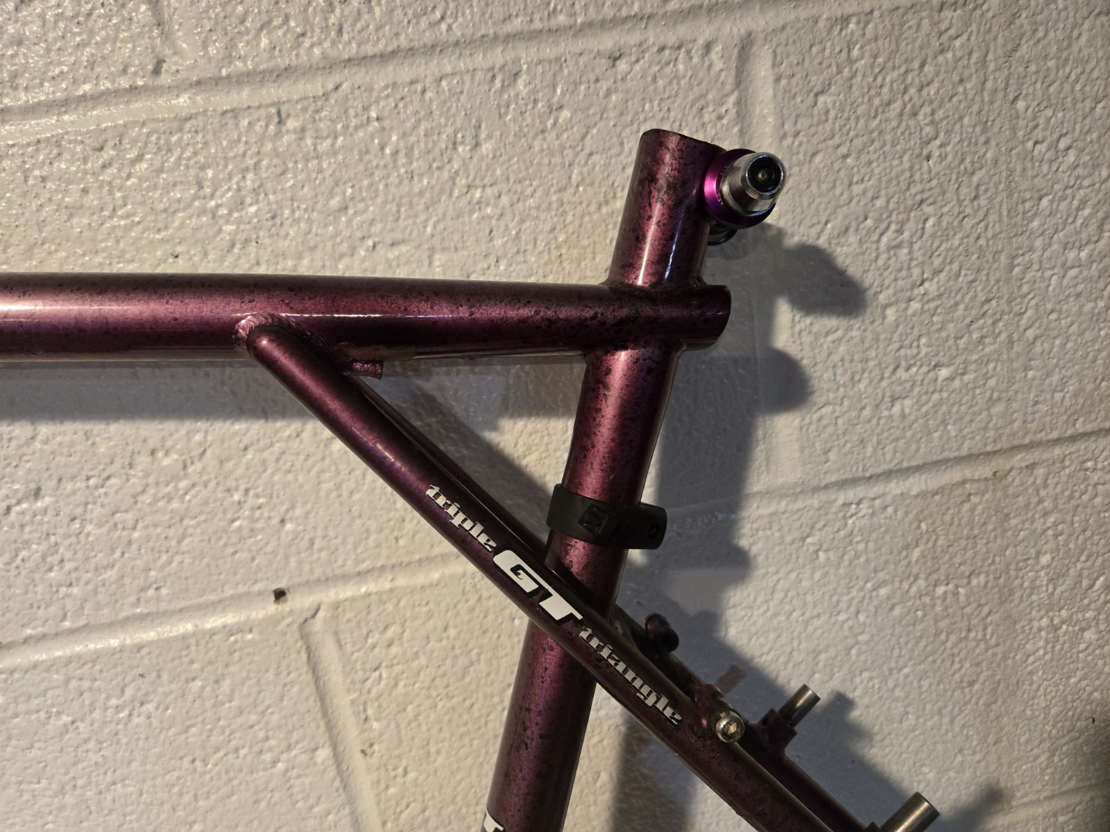Vintage GT Cirque Mtb Hybrid Bicycle Frame Purple Flake Size 59cm Used Good...