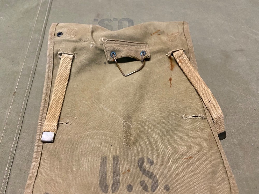 ORIGINAL WWII US ARMY M1928 COMBAT FIELD HAVERSACK BACKPACK-OD#3
