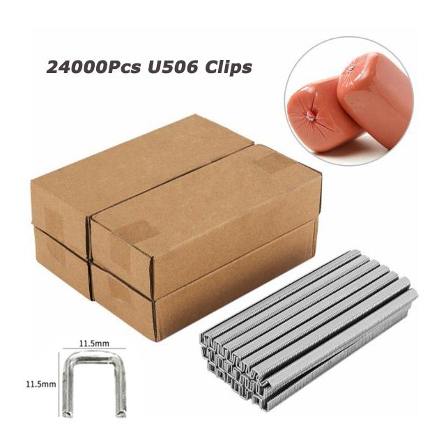 4000Pcs Clips for Manual U-shape Sausage Clipper Clipping Machine U-506Freeship