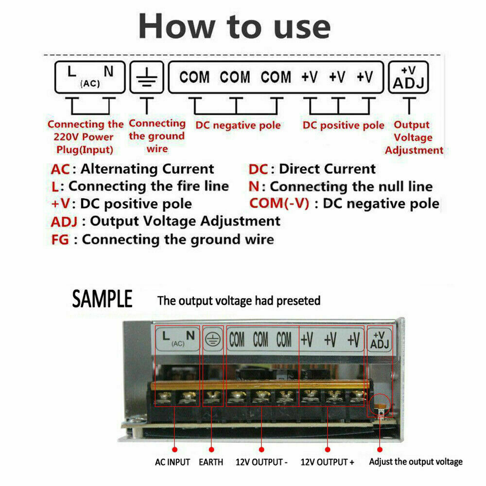 Switch Power Supply Transformer AC 110V To DC 5V 12V 24V Adapter For Led Strip