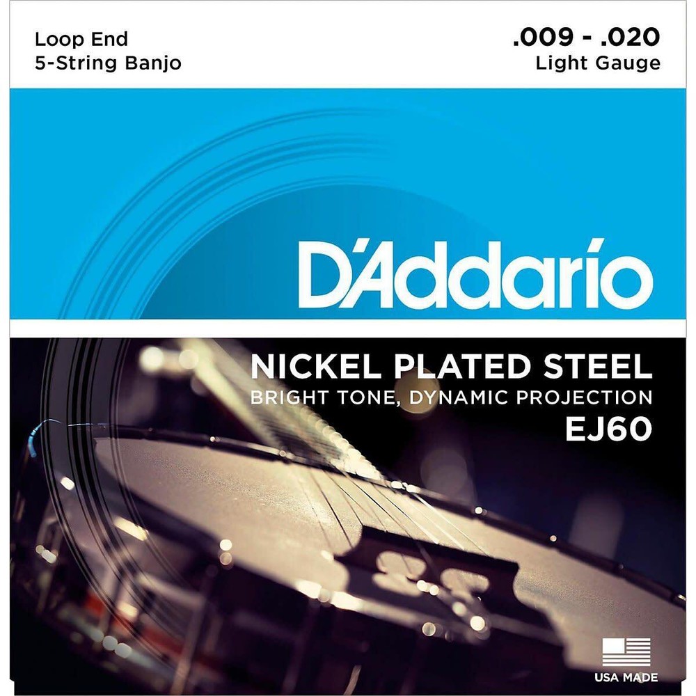 D'Addario EJ60 Banjo Nickel Light 9-20 String Set