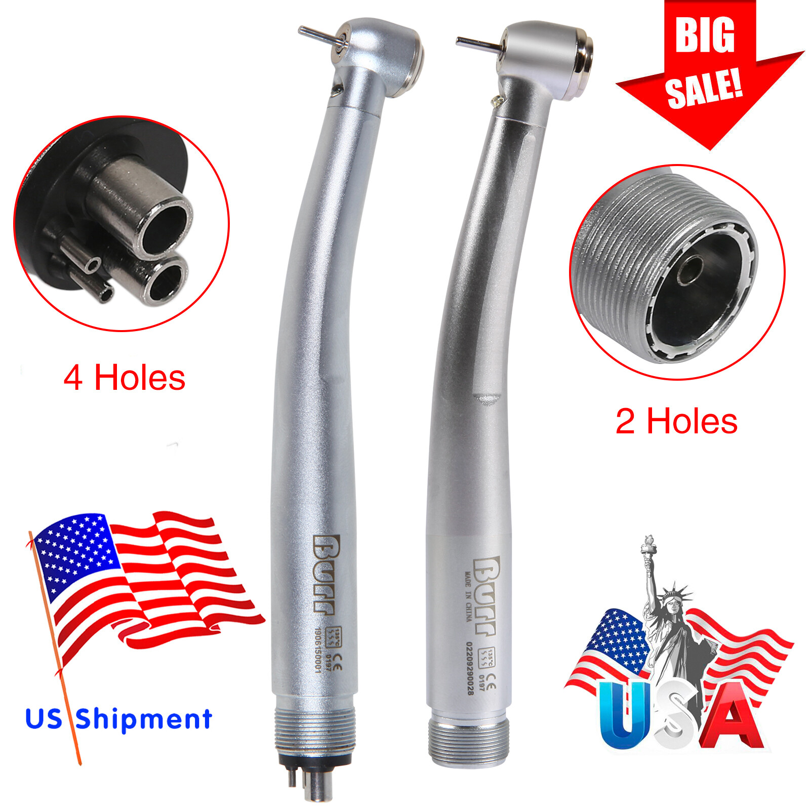 Dental Fiber Optic LED E-generator high speed handpiece 4HOLE/2HOLE NSK Style