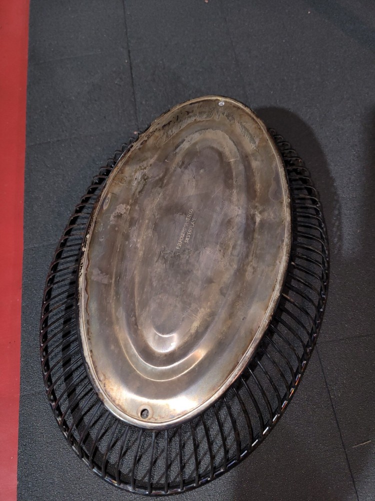 Antique Silver Display Bowl Oval