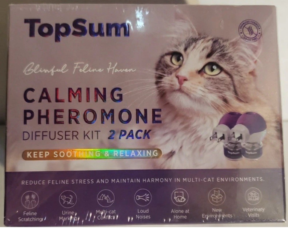 TopSum Cat Calming Diffuser Refill 2 Pack, Multi-cat Calming Pheromone