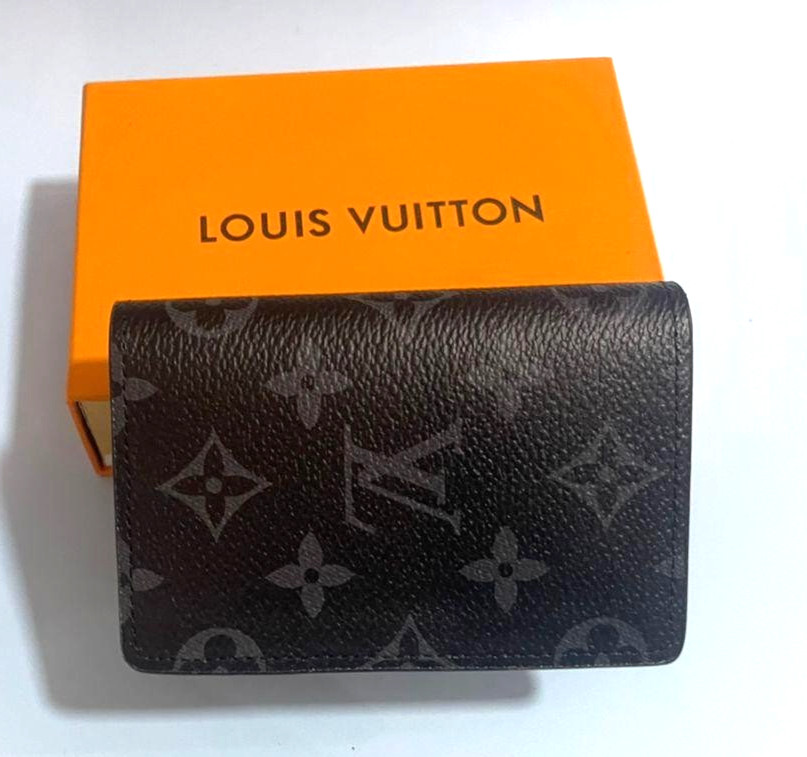 LV Louis Vuitton Pocket Organizer Monogram Eclipse Black