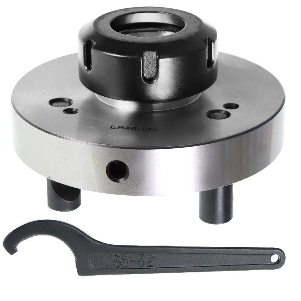 Collet Chuck ER40 125mm Diameter Compact Lathe Tool Stud 5/8" For Milling Lathe