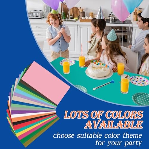 12 Pack 54 x 108 Inch Disposable Plastic Tablecloths Rectangular Rectangle Teal