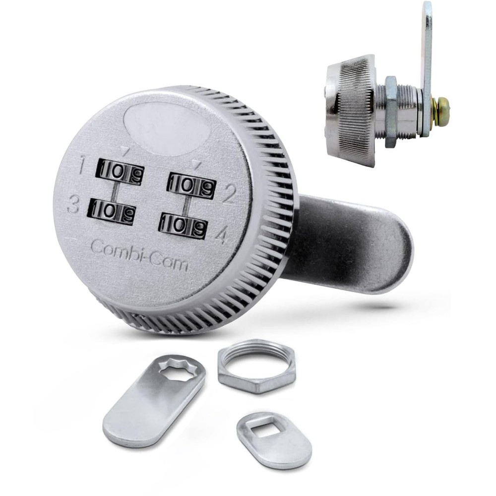 Combination Lock 4 Dial Cabinet Locker Secure Chrome Lock Durable