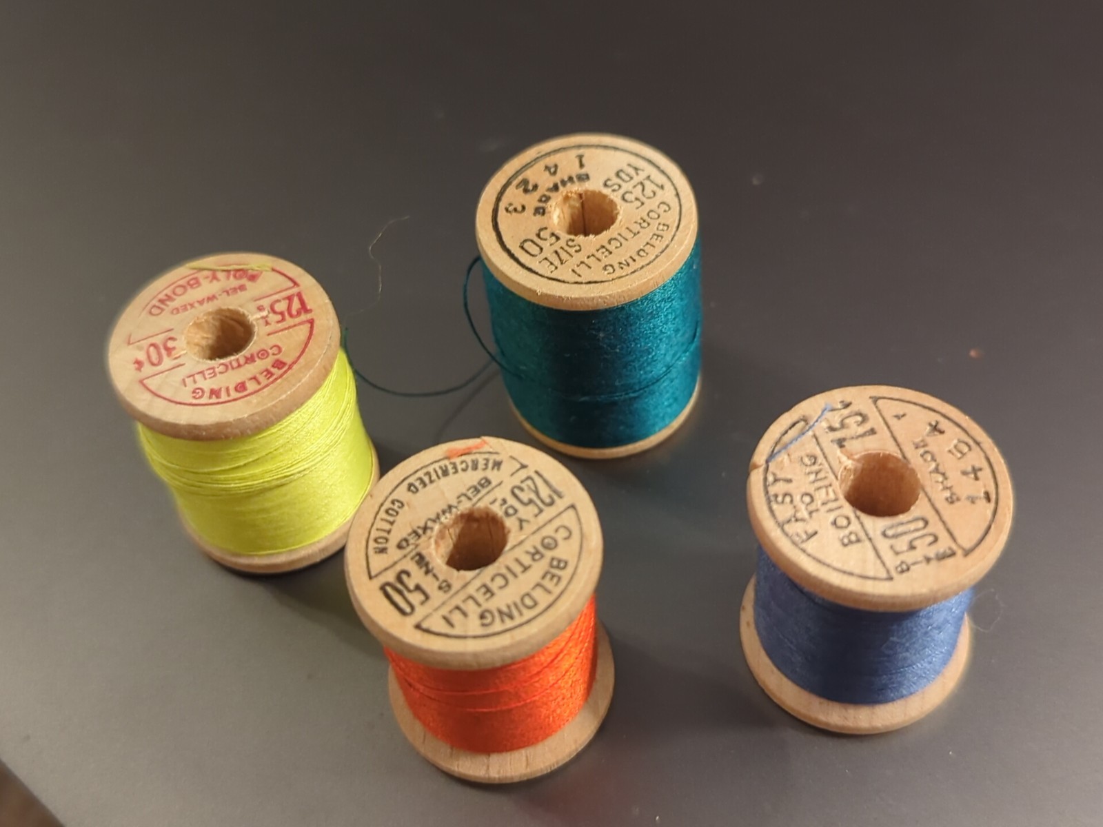 Lot Of 4 Vintage Belding Corticelli Thread Spools