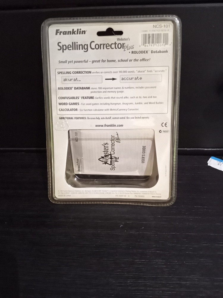 Franklin Webster’s Spelling Corrector Plus NCS-101 Pocket