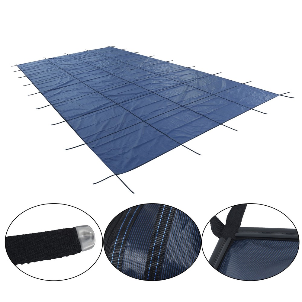 LABLT Mesh Solid Inground Pool Cover Safety Fits 14x28FT Rectangle Swimming Pool