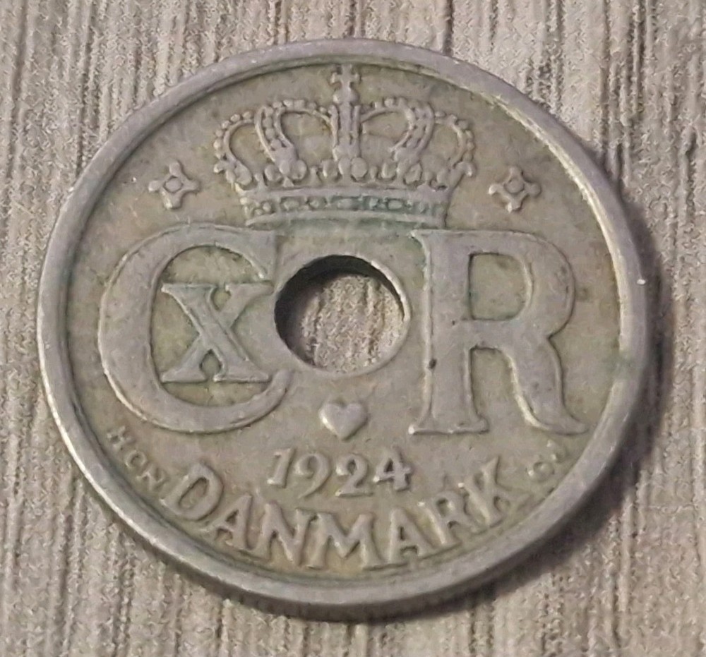 1924 Denmark 25 Ore Coin Circulated