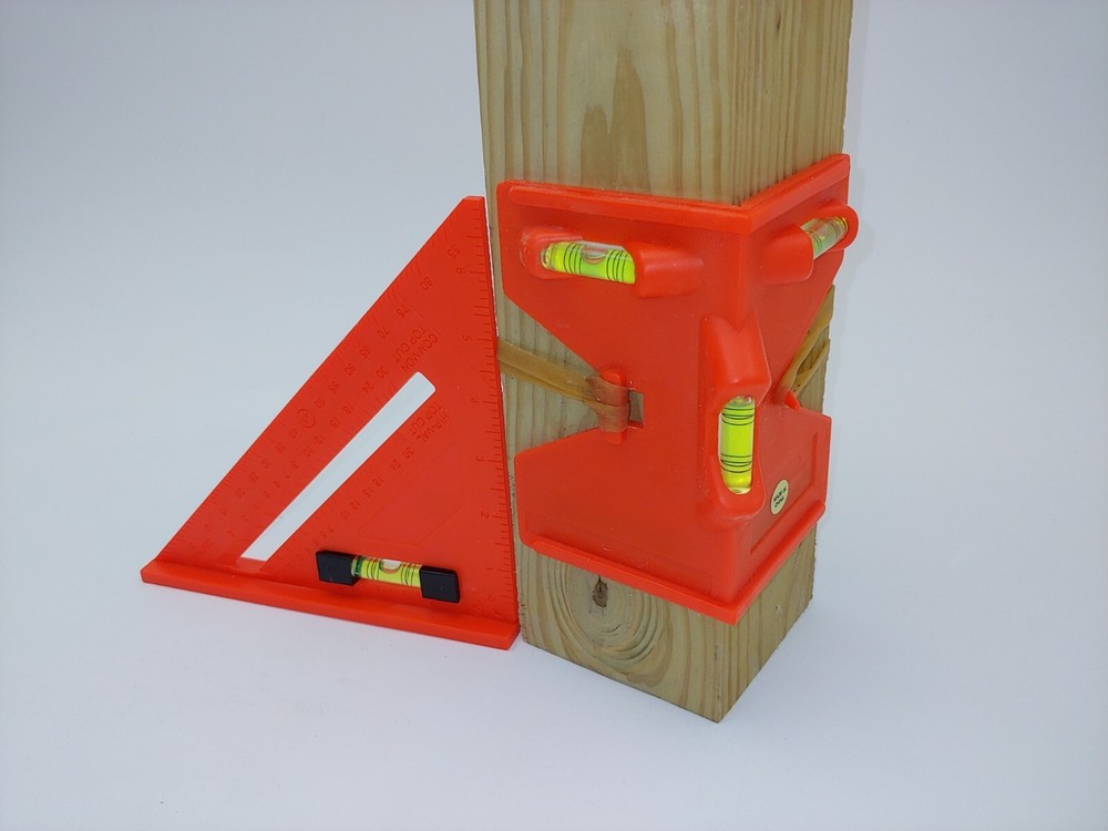 Post Level & Square Set, Bubble Levels Setting Fence Posts Pipe Align