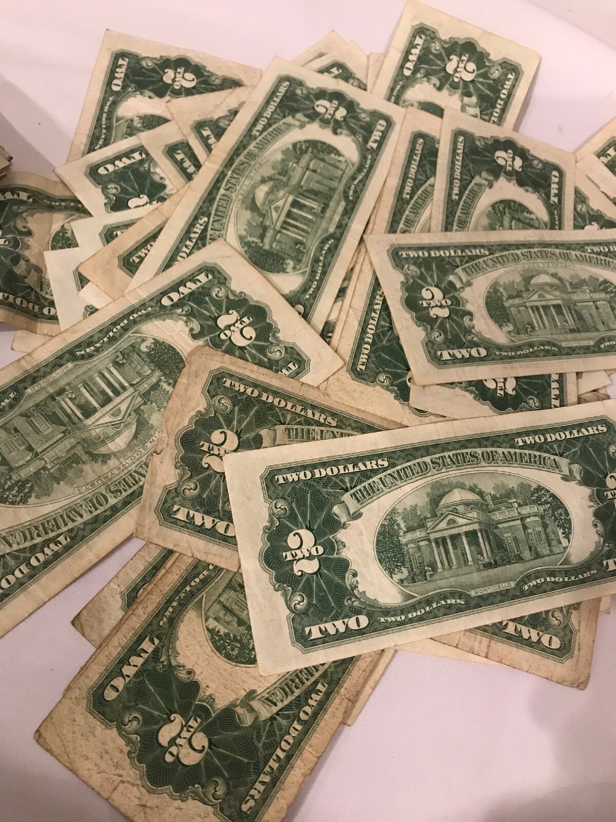 ✯1953-1963 Circulated RARE Two Dollar Bill $2 Note Fancy Red Seal Old Paper Lot✯