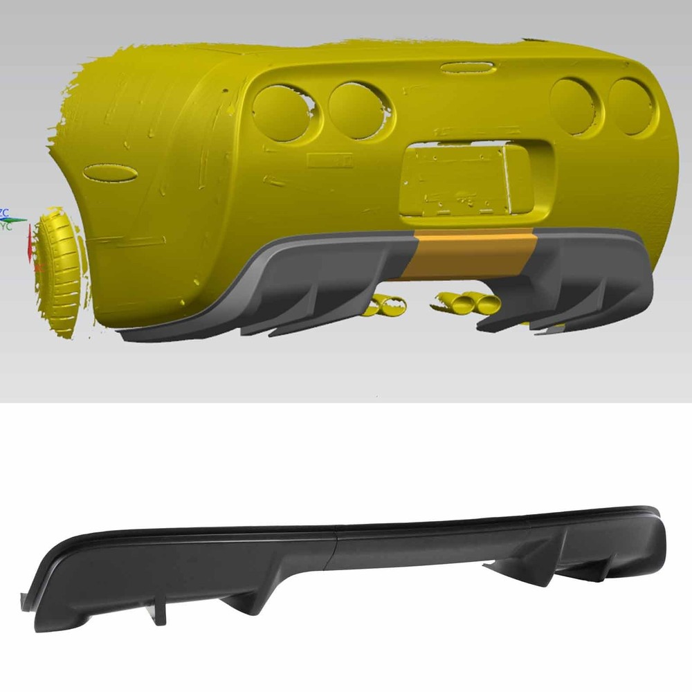 Rear Bumper Diffuser Chevy Corvette C5 1997-2004 Matte Black
