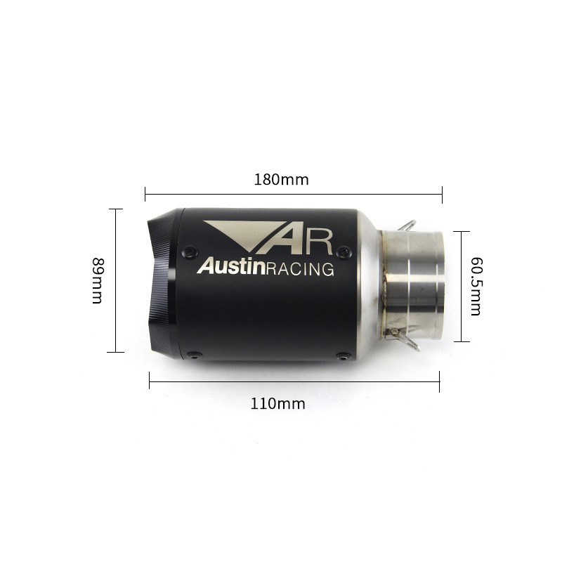 2.38" Motorcycle Exhaust Tips Slip on 60.5mm Universal Muffler Pipe Short 180mm