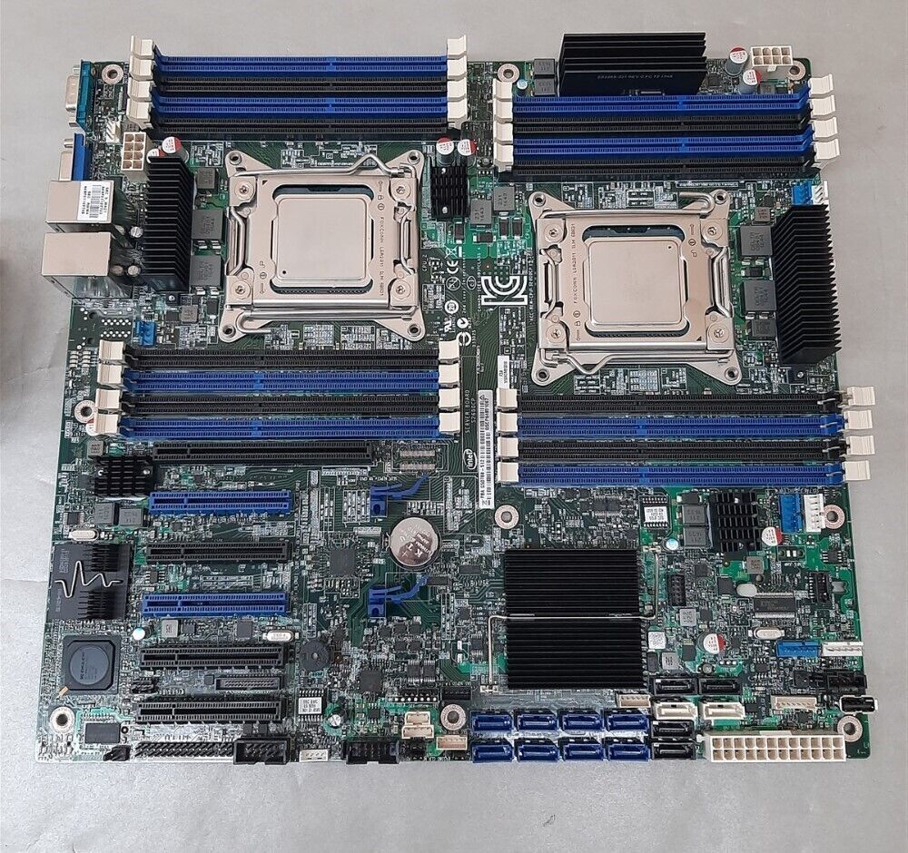 Intel S2600CP Socket R C602 Chipset E-ATX Server Board w/ 2 Xeon E5-2640V2 CPUs