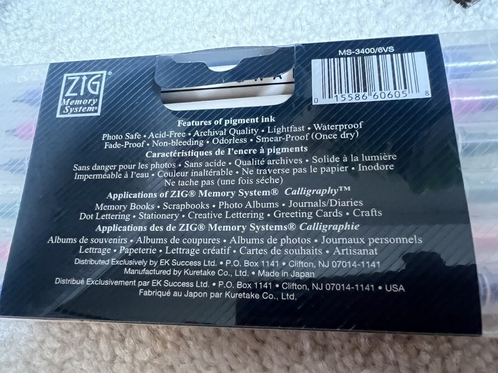 Zig Memory System Calligraphy Dual Tip Marker, (6 Pack) Tested Plus 7 Marvy Pens