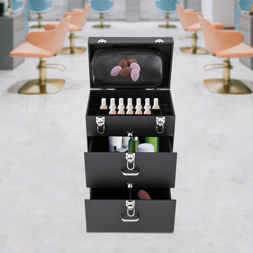 Multi-layer Large-capacity Rolling Makeup Train Case Cosmetic Case Luggage Box