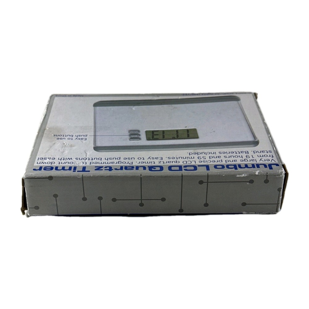 Jumbo LCD Quartz Timer Digital Countdown Kitchen Timer Battery Powered Open Box