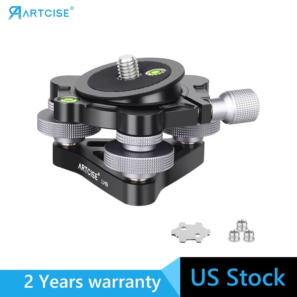 ∅70mm CNC Tripod Leveling Base Camera Leveler Adjusting Tripod Head Load 22Lbs