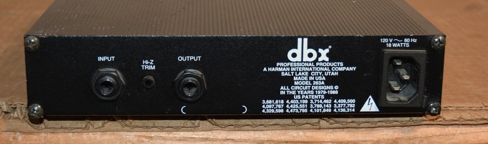 DBX 263A De-Esser Deesser De-S Studio Dynamic Audio Signal Processor 263