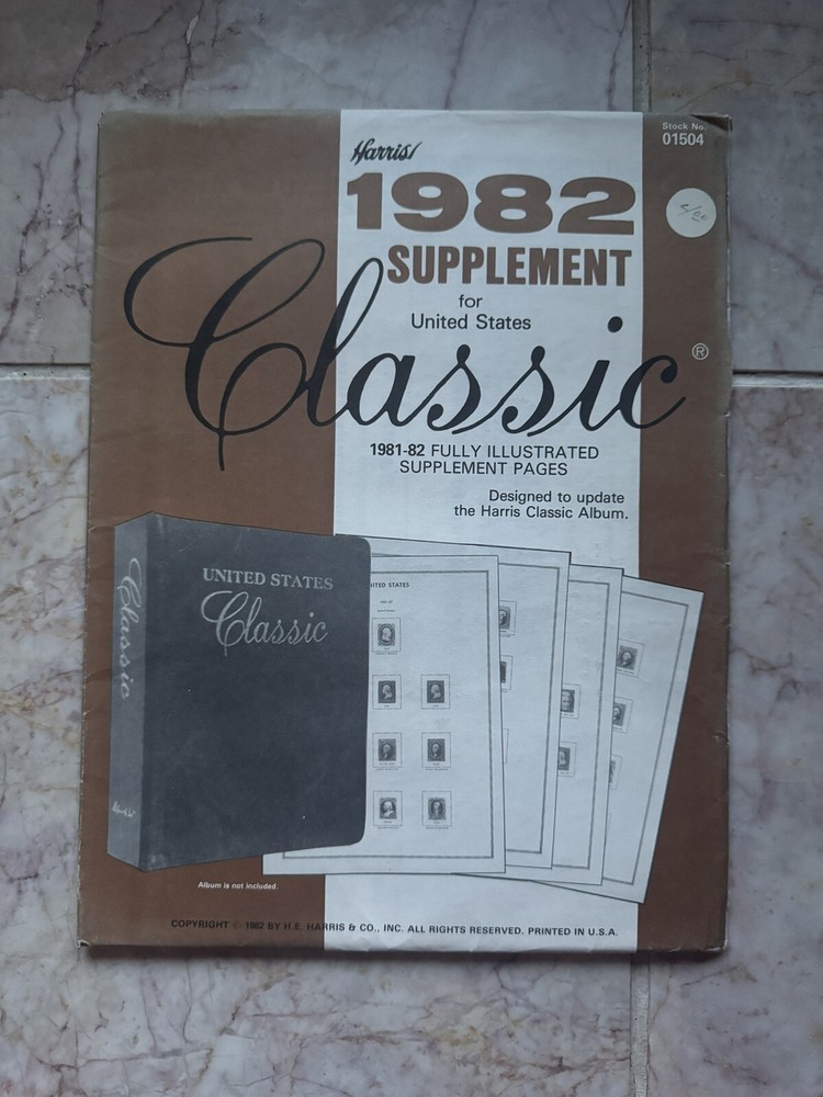 Harris 1982 Supplement for United States Classic Album #01504 New