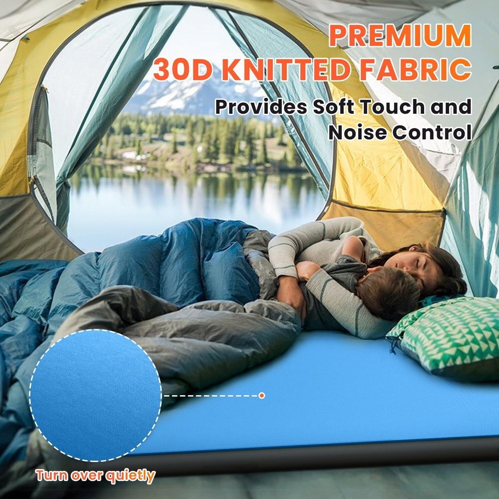 Self Inflating Sleeping Pad withBuilt-in Electric Pump,4"Ultra Thick MemoryFoam