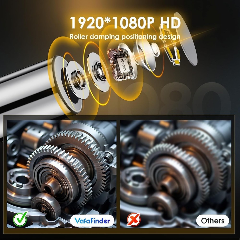 Two-Way Borescope Camera with Light [360°Rotation],1920P HD Borescope Camera