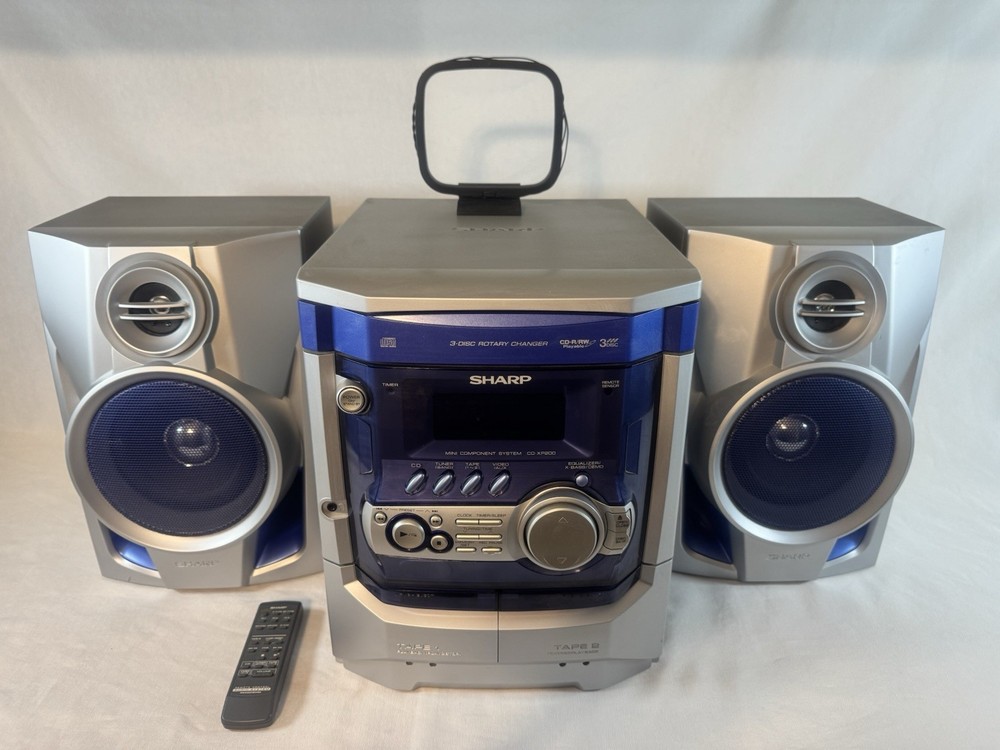 Sharp CD-XP200 Mini Component System with 3-Disc CD Changer & Speakers - Tested!