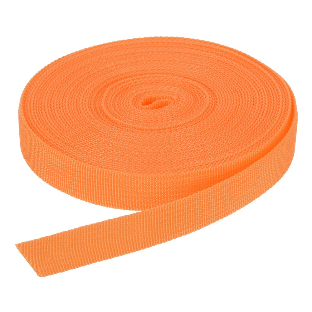 10 Yard x 3/4 inch Width Nylon Webbing Strap Poly Flat Webbing Strapping Orange